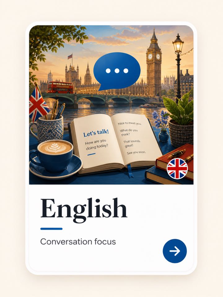 English language card